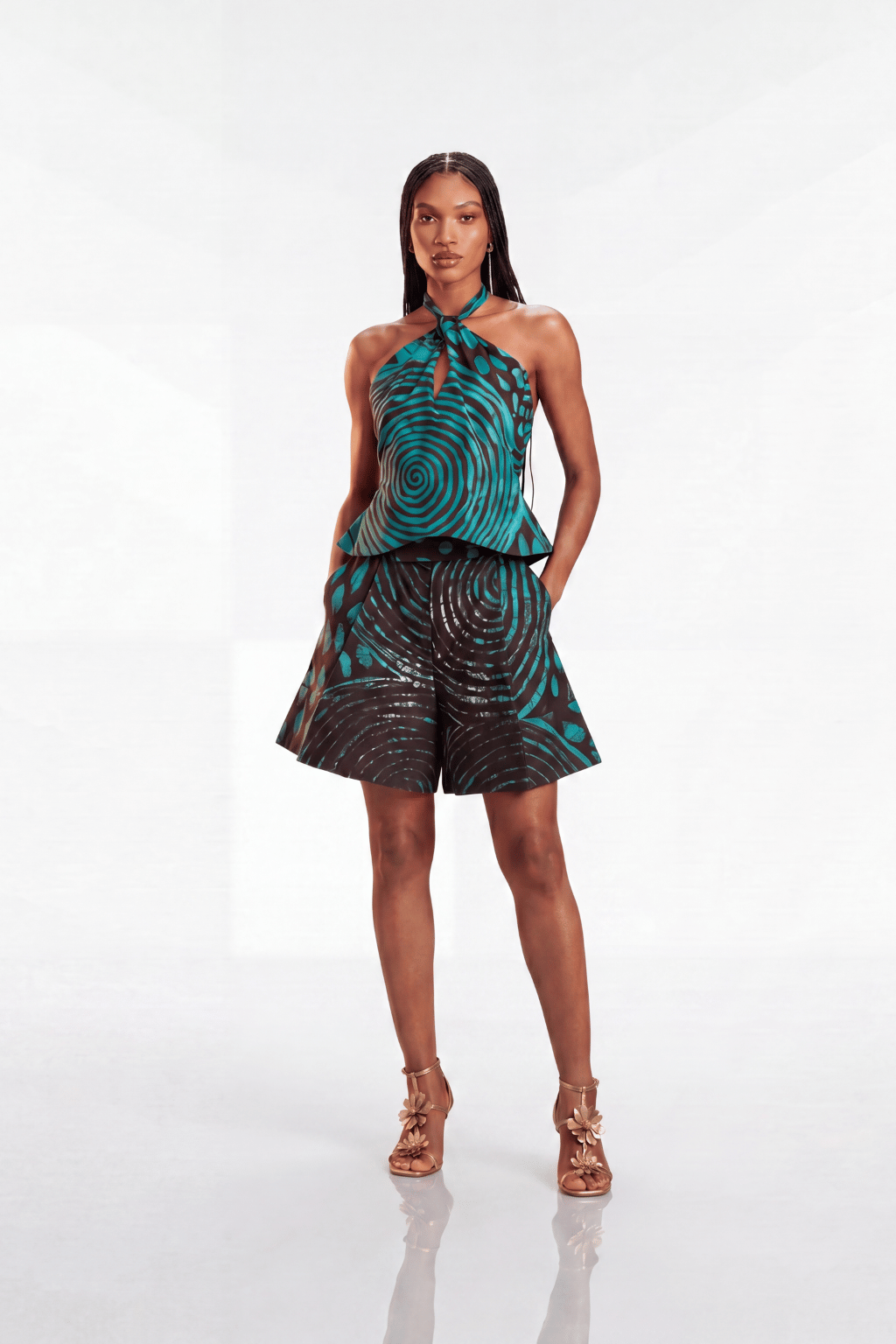Oge Cotton High-Waisted Shorts