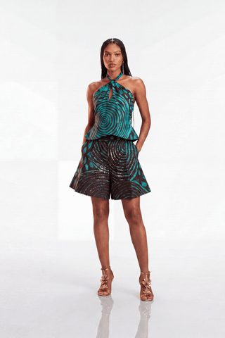 Oge Cotton High-Waisted Shorts