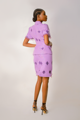 Luxury African tailored jacket amethyst purple ASAABA