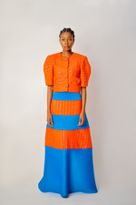 Simi Valley skirt handwoven Akwa Ocha color block skirt ASAABA