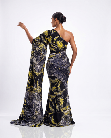 Moyin one shoulder dress