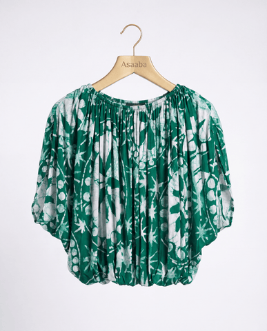 Ivie Green Pleated Top