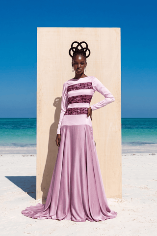 Adaeze Silk & Batik Chiffon Occasion Dress