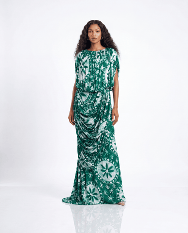 Ivie Green Pleated Top