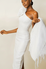 “Handwoven Nigerian dress for wedding guest luxury fashion”