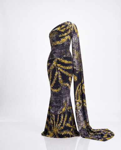 Moyin one shoulder dress