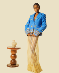 Akwa Ocha jacket chevron detail handcrafted Nigeria