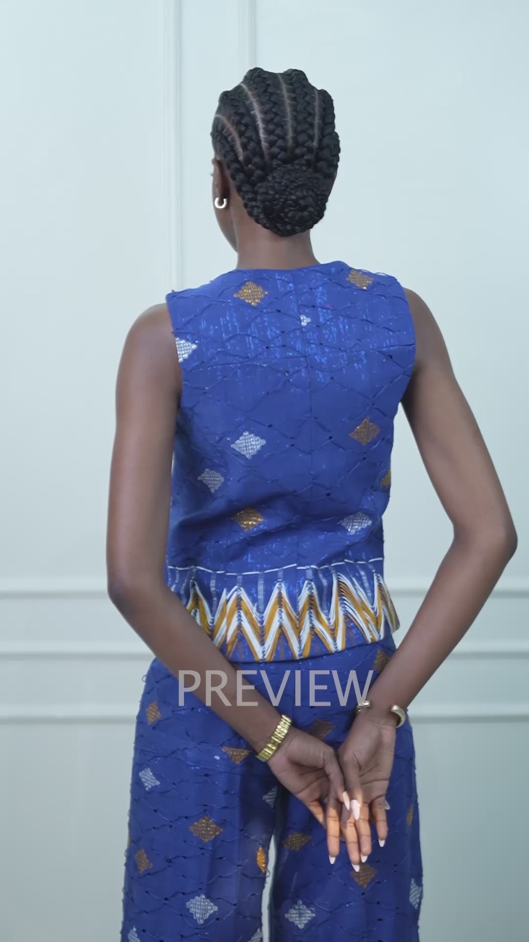 ASAABA tailored vest chevron waist detail luxury fashion